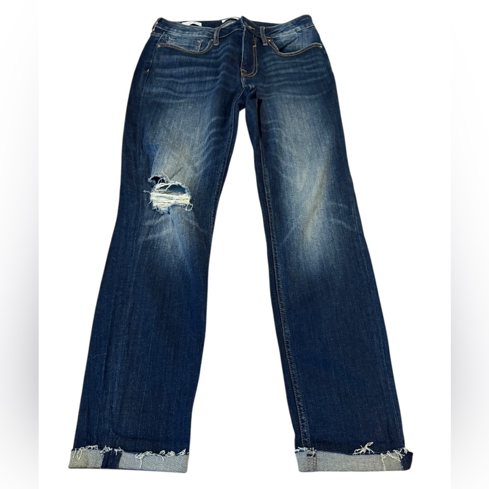 Vigoss Dark Blue Distressed Thompson Tomboy Jeans size 29